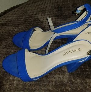 Cobalt blue 4 inc  Chunky heels
